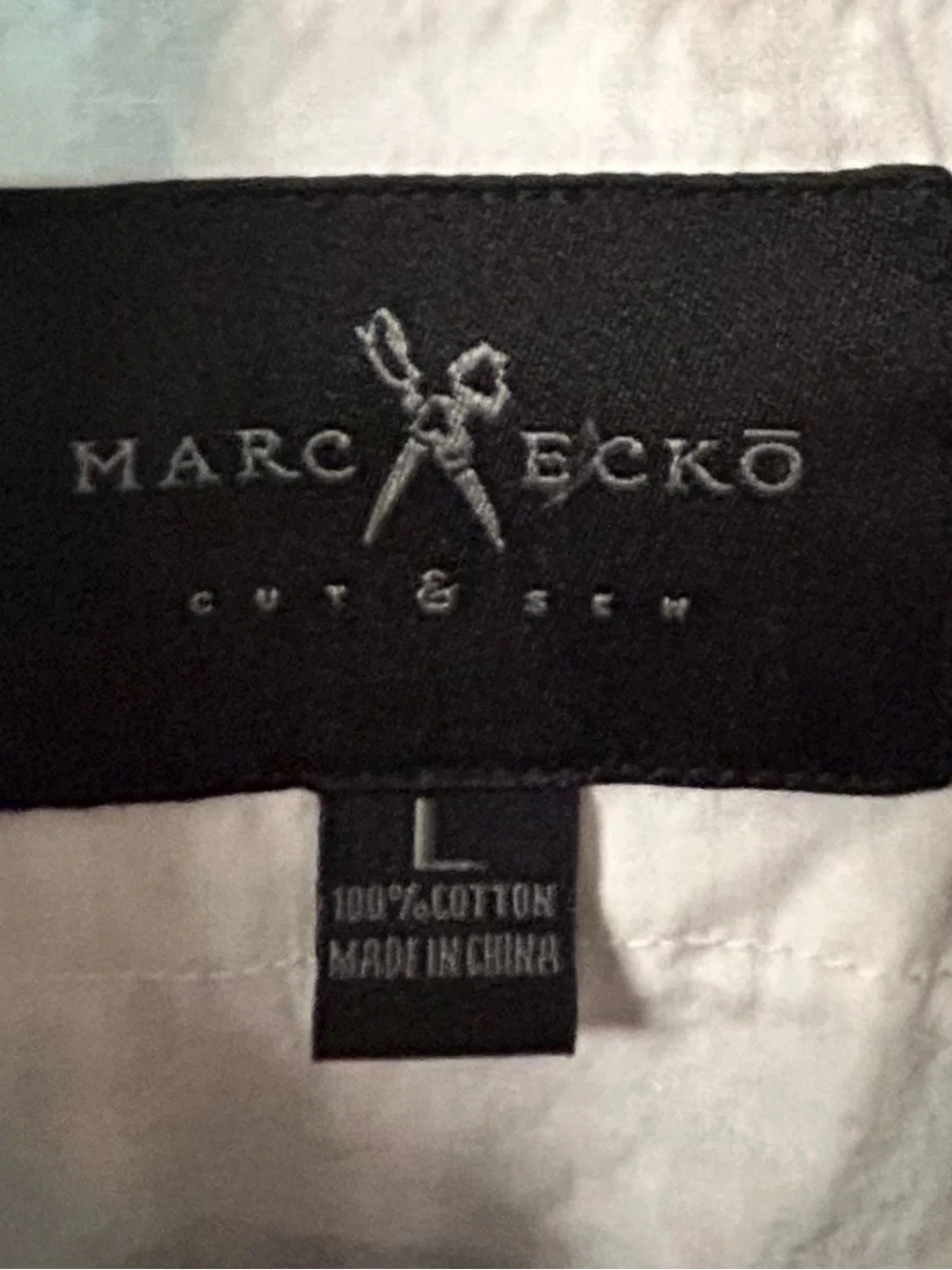 Marc Ecko Light Gray and White Patterned Casual Button-Down Shirt